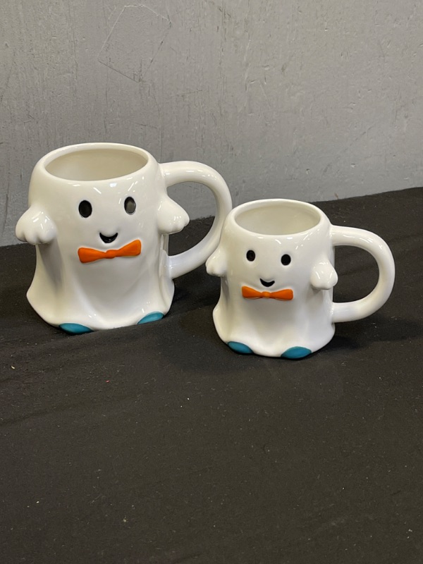 Photo 1 of 2pk Stoneware Figural Ghost and Mini Ghost Mugs - Hyde & EEK! Boutique™

