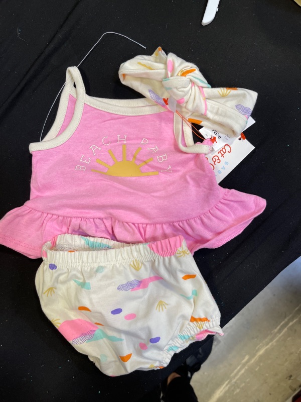 Photo 1 of BEACH BABY 0-3 MOS OUTFIT
PINK
