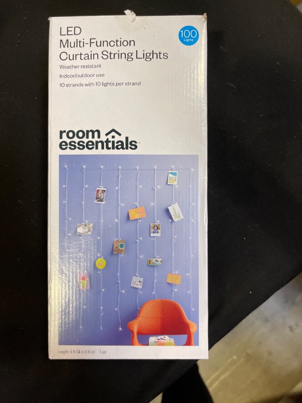 Photo 3 of 100ltr LED Plug-in Curtain String Lights with Clips - Room Essentials™

