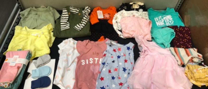 Photo 1 of Bag Lot -- All Kids Clothes Size 3-18 Month Boys and Girls Clothes and 1 New Born Outfit 