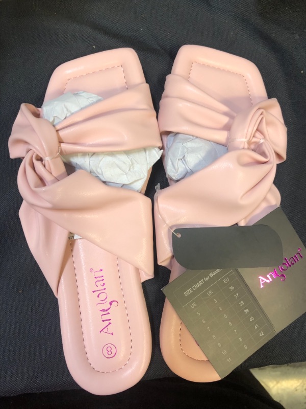 Photo 1 of  Square Toe Sandals for Women Dressy Summer Cute Flat Sandals for Women  -- Size 8 --
