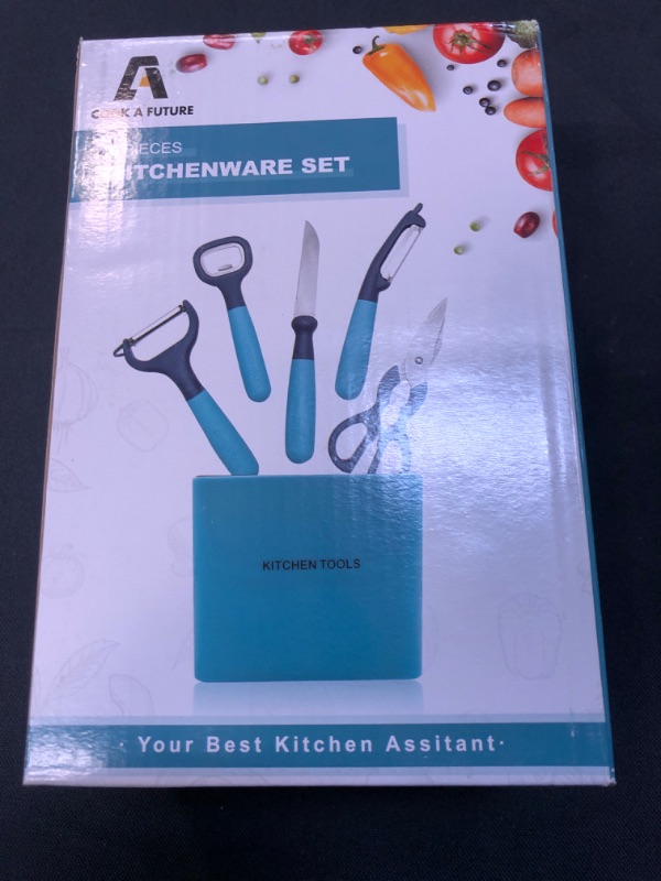 Photo 2 of 6-Piece Kitchen Paring Knife Set, COOK A FUTURE Includes 2 Paring Knives, 1 Corkscrew, 1 Fruit Knife, 1 Scissors And 1 Storage Base, Which Can Be Used For Peeling And Cutting Fruits And Vegetables
