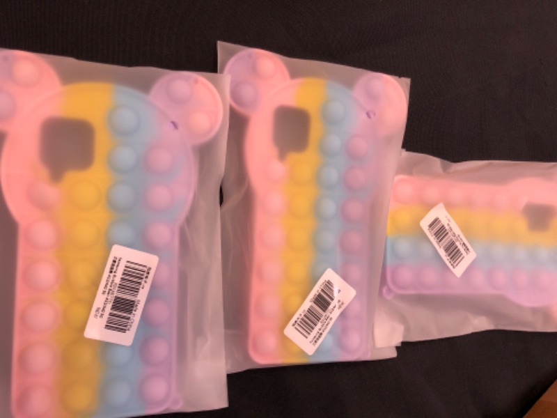 Photo 1 of Toycamp Fidget it Case for Samsung Galaxy A32 5G 6.5 Inch Cute Silicone Kawaii Girls Push Bubble Wrap Phone Cases Funny 3D Bear Cartoon Fun Cover Teens Boys Color Unique for A32 5G, 3 Count 
