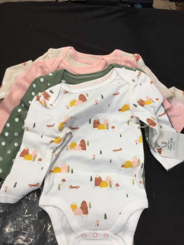 Photo 3 of Baby 4pk LONG Sleeve Bodysuit - Cloud Island----SIZE 3-6M