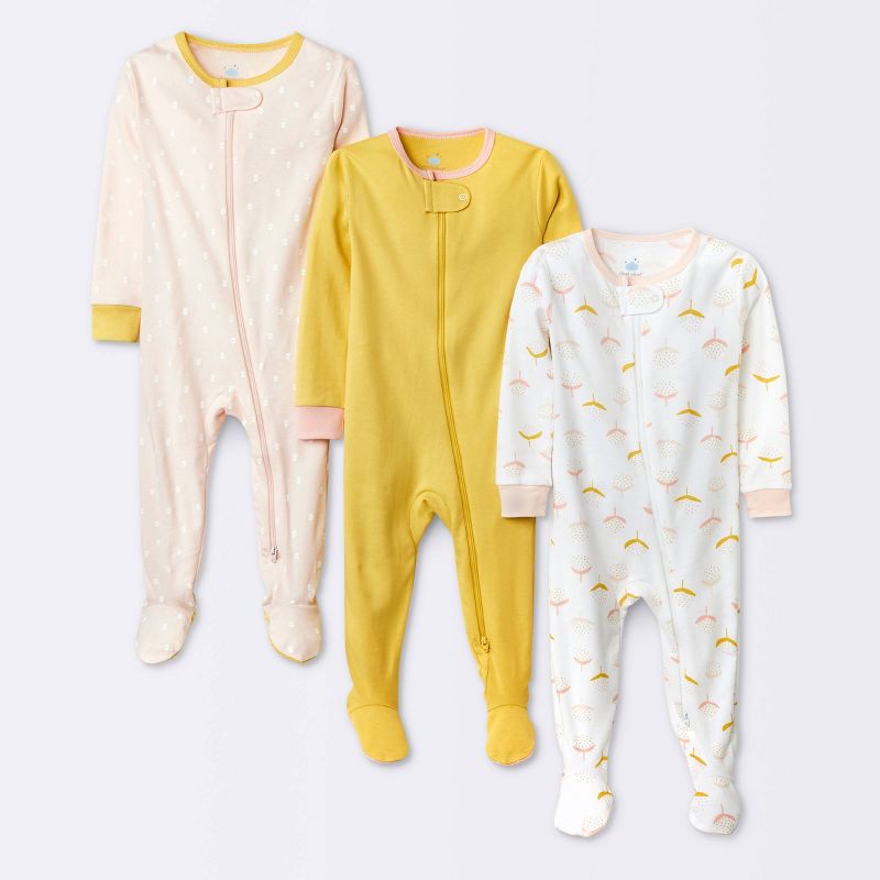 Photo 1 of Baby Girls' 3pk Basic Zip-Up Sleep N' Play----SIZE 6-9M