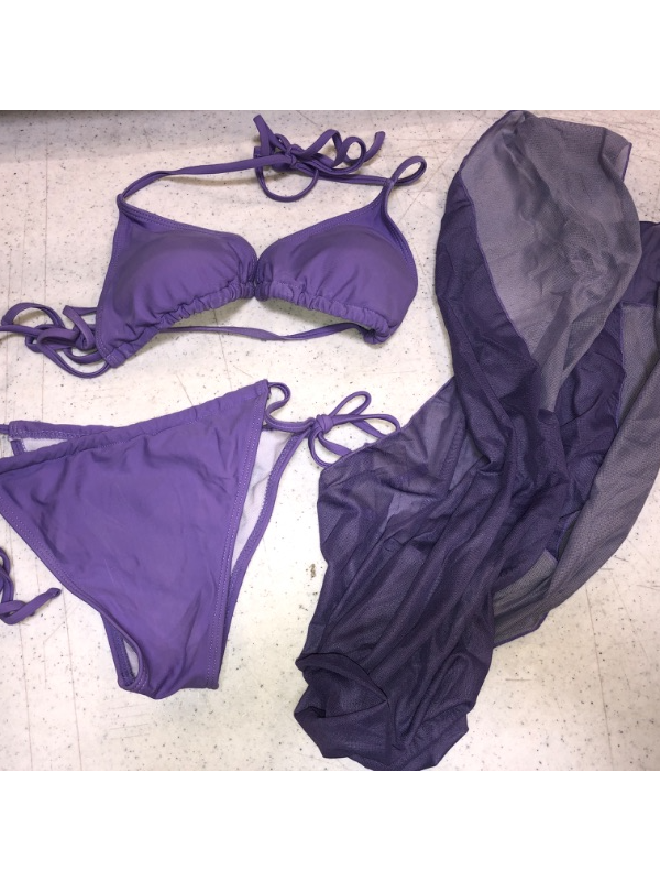 Photo 1 of 3 PIECE PURPLE BATHING SUIT SIZE MEDIUM