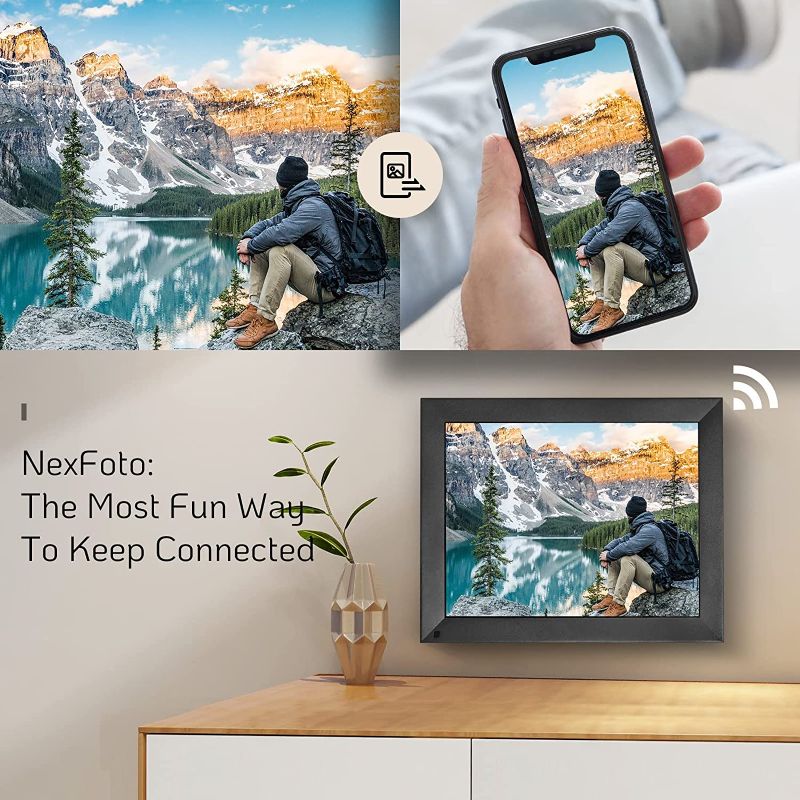 Photo 2 of NexFoto Large 15 inch Digital Picture Frame 16GB, Wi-Fi Digital Photo Frame, Wall-Mountable, Instantly Share Photos Videos via App or Email, Gift for Grandparents