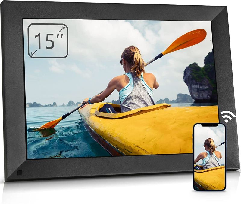 Photo 1 of NexFoto Large 15 inch Digital Picture Frame 16GB, Wi-Fi Digital Photo Frame, Wall-Mountable, Instantly Share Photos Videos via App or Email, Gift for Grandparents