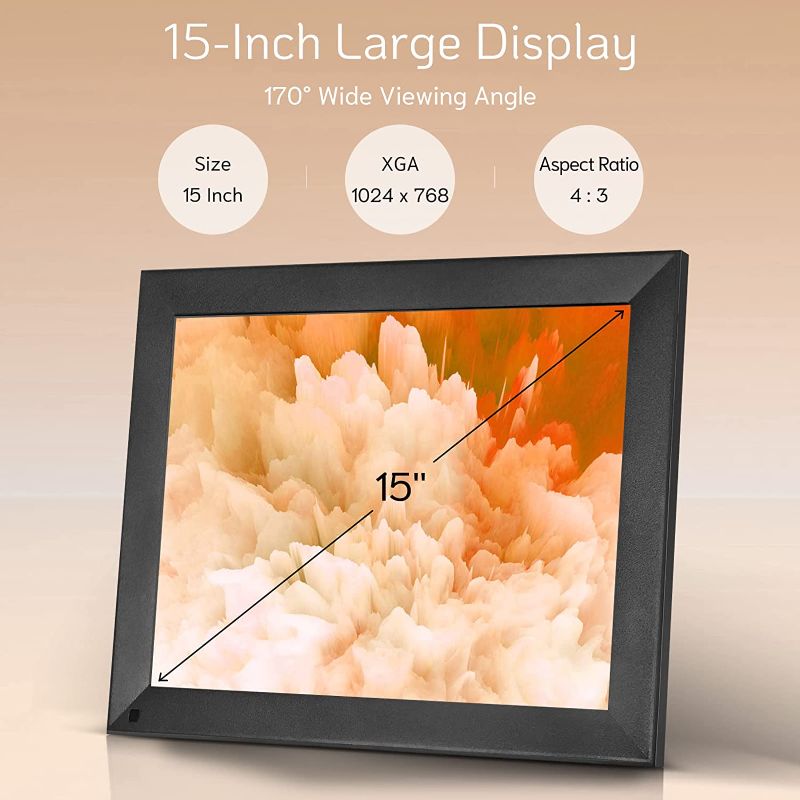 Photo 3 of NexFoto Large 15 inch Digital Picture Frame 16GB, Wi-Fi Digital Photo Frame, Wall-Mountable, Instantly Share Photos Videos via App or Email, Gift for Grandparents