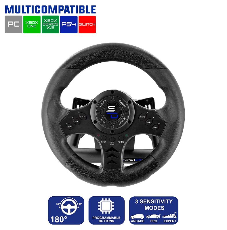 Photo 2 of Superdrive SV450 racing steering wheel with Pedals and Shifters Xbox Serie X / S, Switch, PS4, Xbox One, PS3, PC (programmable for all games)