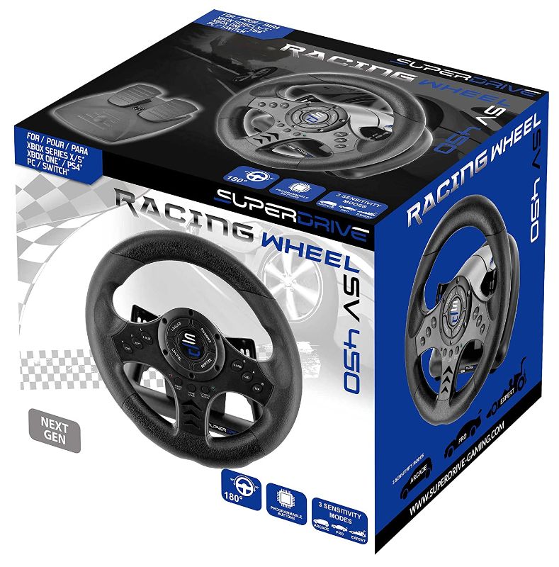 Photo 1 of Superdrive SV450 racing steering wheel with Pedals and Shifters Xbox Serie X / S, Switch, PS4, Xbox One, PS3, PC (programmable for all games)