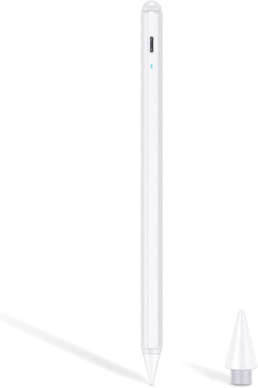Photo 1 of ESR Stylus Pen for iPad, Touch Screen Stylus, Tilt Sensitivity, Magnetic Attachment, Palm Rejection, Active Pen for iPad 9/8/7/6, iPad Pro 11, iPad Pro 12.9, iPad Mini 6/5, and iPad Air 5/4/3, White