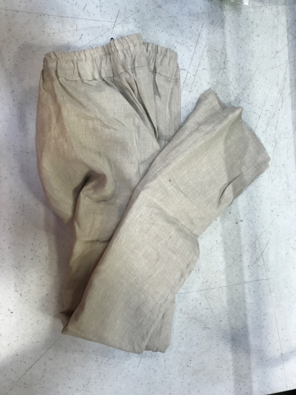 Photo 2 of Amazon Essentials Women's Linen Blend Drawstring Wide Leg Pant----SIZE XL---USED