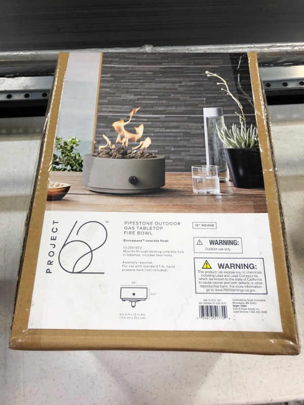 Photo 2 of 10" Round Pipestone Outdoor Patio Tabletop Fireplace - Gray - Project 62™---FACTORY SEALED