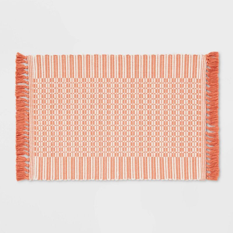 Photo 1 of 34 X 20 Variegated Stripe Rug Light Orange - Threshold