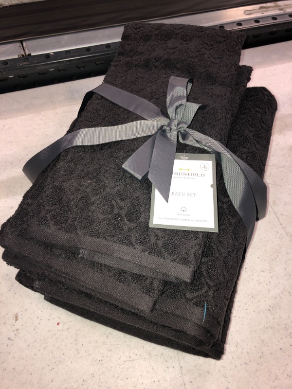 Photo 2 of 6pk Textured Bath Towel Set - Threshold™ MISSING 2 SMALL HANDTOWELS 