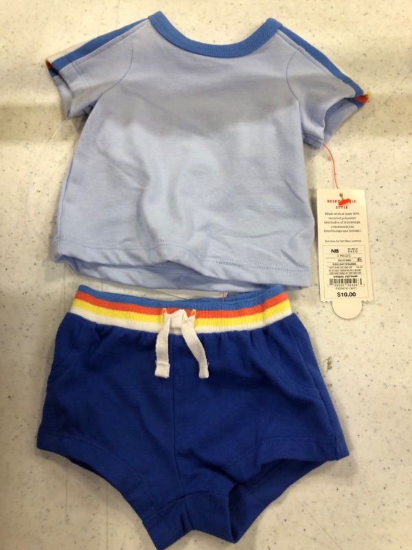 Photo 2 of Baby Boys' 2pc Rainbow Top & Bottom Set - Cat & Jack Blue Newborn 0-3M
