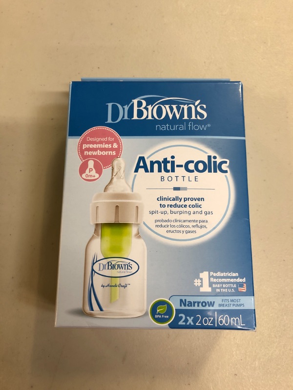 Photo 1 of Dr. Brown's Natural Flow Anti-Colic Preemie Baby Bottle with Preemie Slowest Flow Nipples - 2oz/2pk

