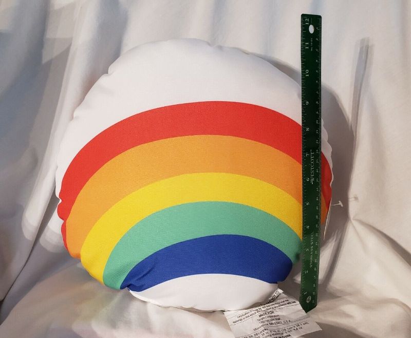 Photo 1 of New 15" Round Rainbow Retro Toss Couch Bed Pride Pillow Decorative & Colorful
