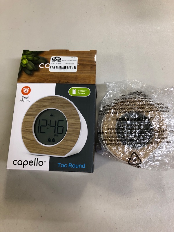 Photo 2 of Wood Toc Round Alarm Table Clock - Capello
