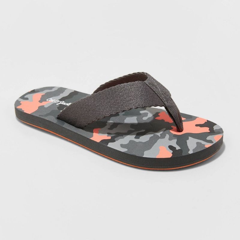 Photo 1 of Boys' Cal Slip-on Thong Sandals - Cat & Jack Gray Camo L
