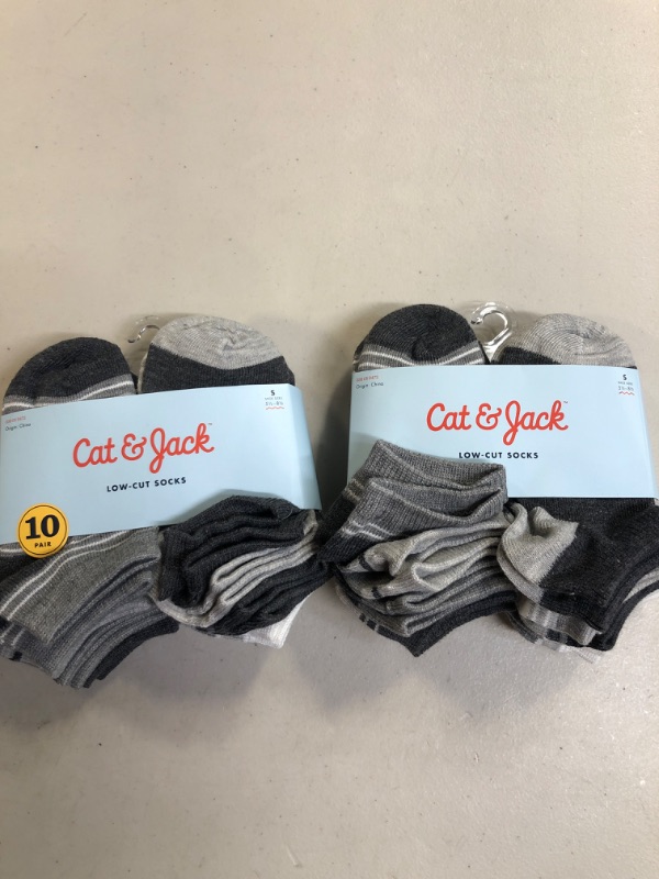 Photo 2 of Boys' 10pk Ightweight No Show Socks - Cat & Jack™ SIZE S. 2 COUNT
