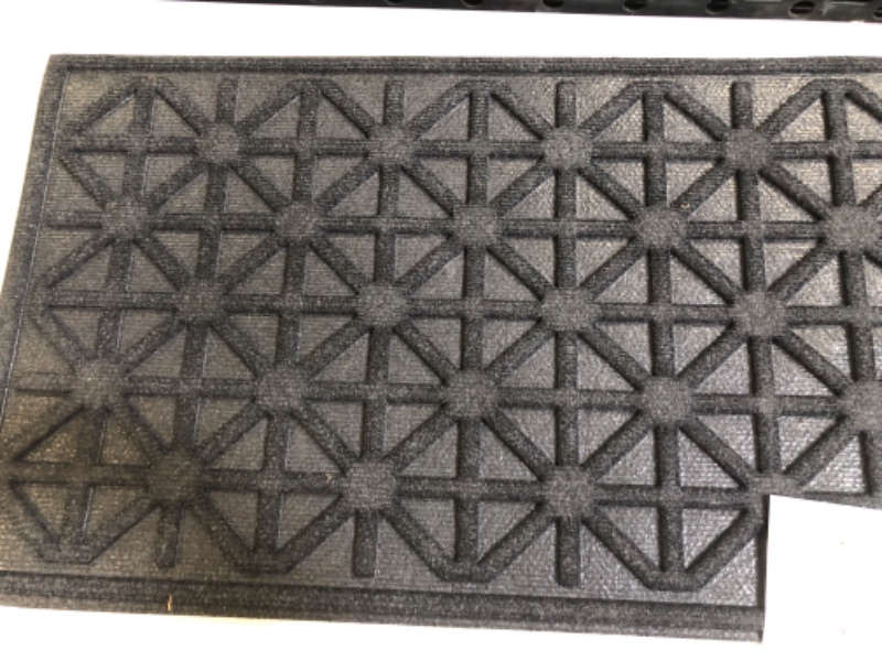 Photo 2 of 1'6"x2'6" Diamond Utility Mat Rug Black - Mohawk

