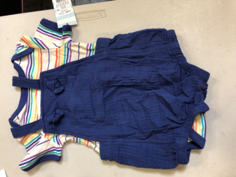 Photo 2 of Baby Boys' 2pc Gauze Navy Bubble Top & Bottom Set, SIZE 6-9M 