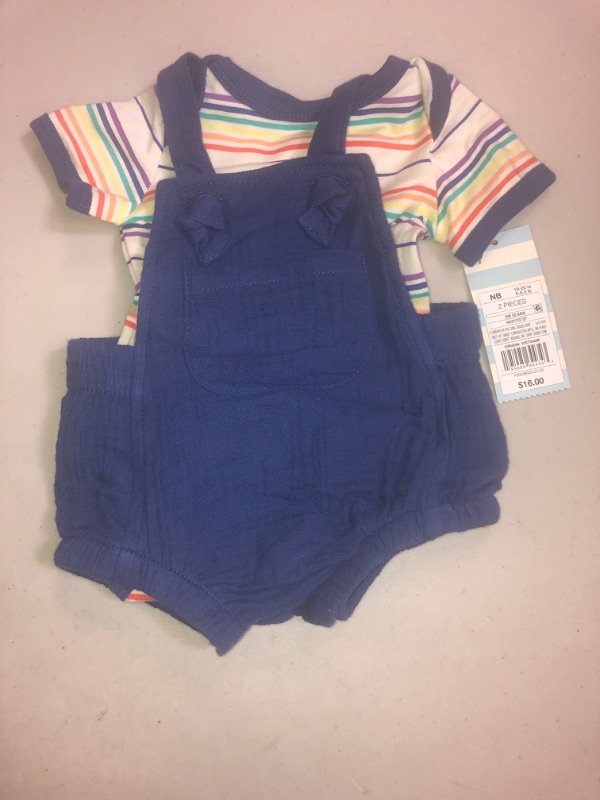 Photo 2 of Baby Boys' 2pc Gauze Navy Bubble Top & Bottom Set, SIZE NB 