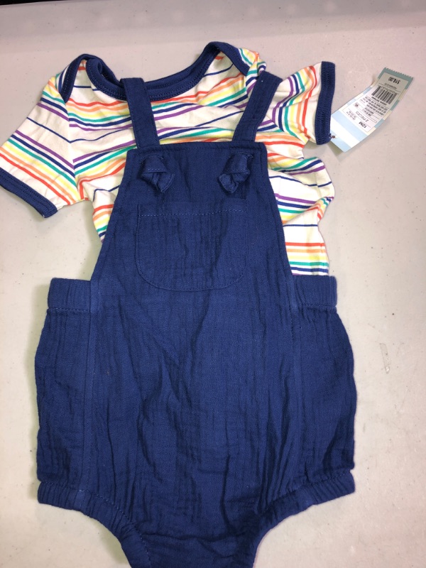 Photo 2 of Baby Boys' 2pc Gauze Navy Bubble Top & Bottom Set. SIZE 12M 