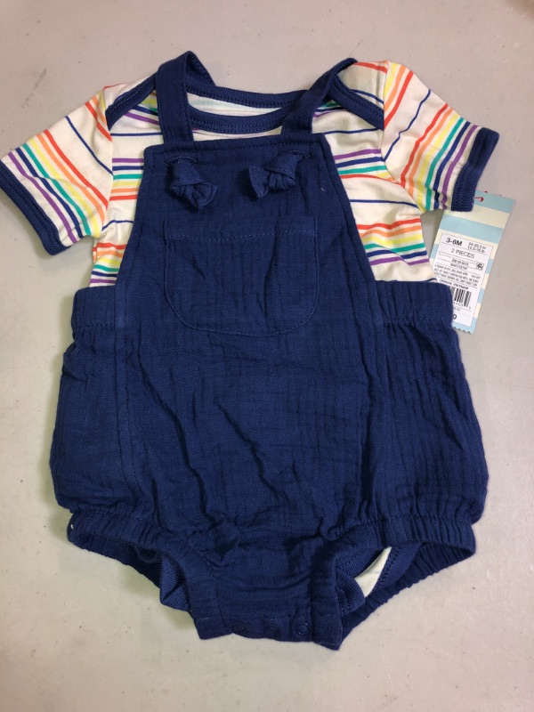 Photo 2 of Baby Boys' 2pc Gauze Navy Bubble Top & Bottom Set, SIZE 3-6 MONTHS 