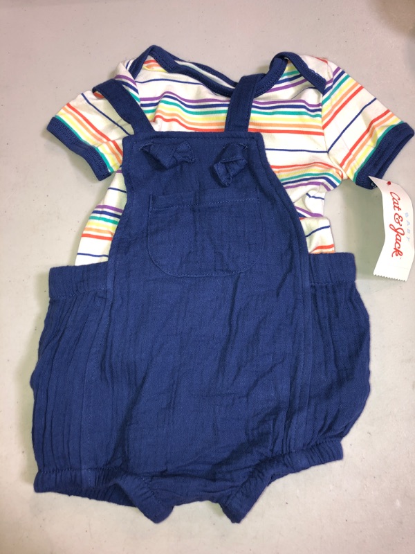 Photo 2 of Baby Boys' 2pc Gauze Navy Bubble Top & Bottom Set, SIZE 6-9 MONTHS