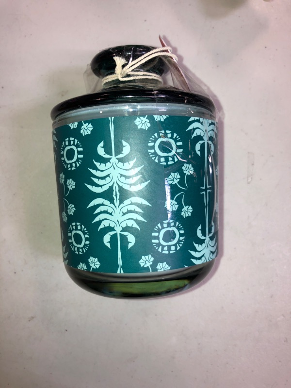 Photo 2 of 13.5oz Eucalyptus and Patchouli Lidded Glass Candle Green