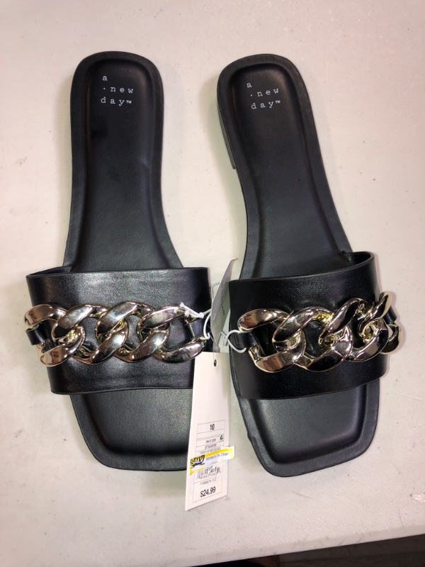 Photo 2 of Women's Viv Chain Slide Sandals - a New Day Jet Black  , SIZE 10 