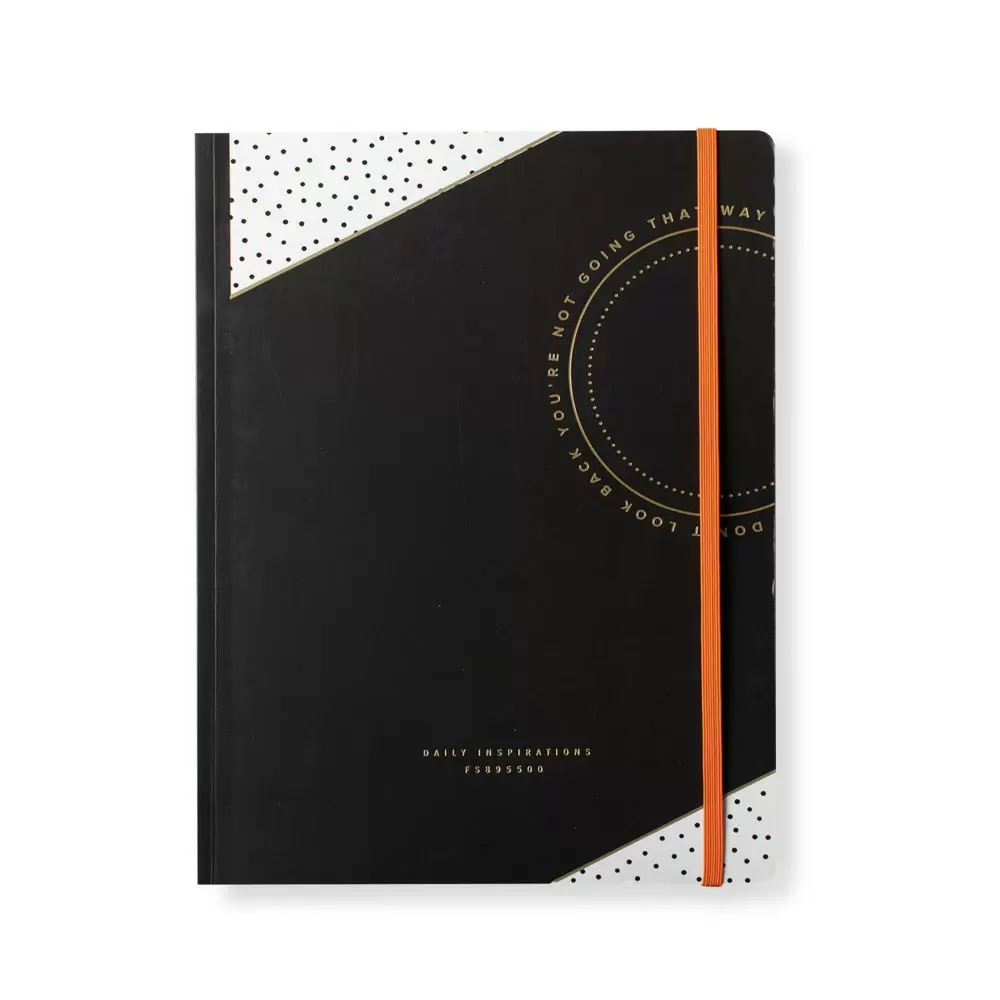 Photo 1 of ****MISC. 3 PACK****	Ruled Composition Journal with Elastic Closure Don't Look Back - FRINGE