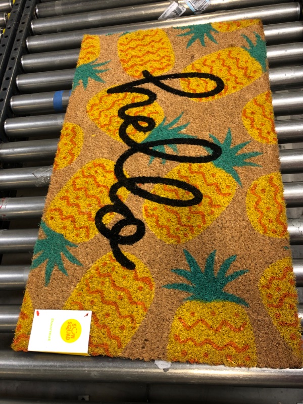 Photo 2 of 16x26 Hello Pineapples Doormat Yellow - Sun Squad