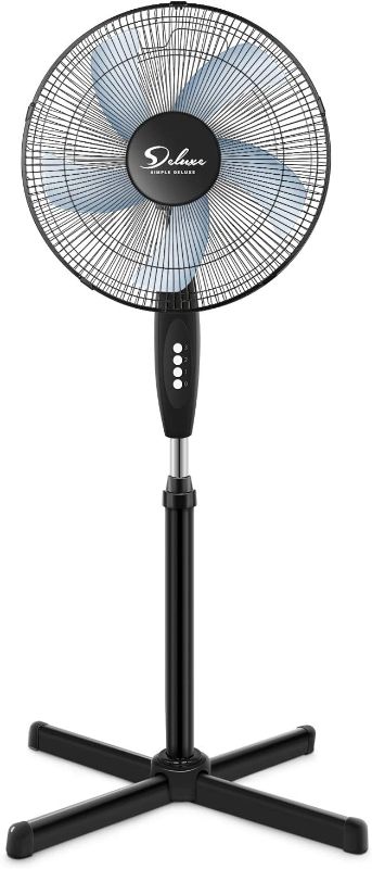 Photo 1 of 
Simple Deluxe Oscillating 16? 3 Adjustable Speed Pedestal Stand Fan for Indoor, Bedroom, Living Room, Home Office & College Dorm Use, 16 Inch, Black