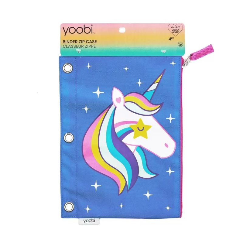 Photo 1 of Yoobi Single Zip Pencil Case Purple Unicorn	