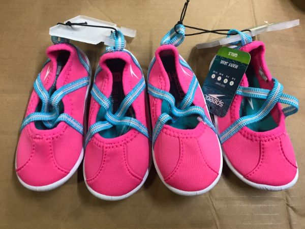 Photo 2 of 2 pairs Girl's Toddler (Size S 5/6) Speedo Mary Jane Water Shoes - Taffy

