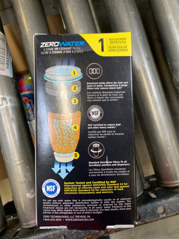Photo 3 of ZeroWater Replacement Water Filter, Item is Sealed, Item is New
