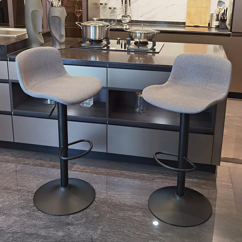 Photo 1 of YOUTASTE Bar Stools Set of 2 Counter Height Bar Stool Adjustable Swivel Bar Chairs High Back Kitchen Island Stools for Home and Kitchen,Gray Fabric
-------item has minor scratches due to usage 