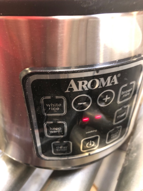 Photo 3 of Aroma Digital Rice Cooker and Food Steamer, Silver, 8 Cup