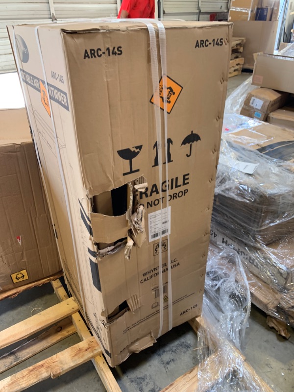 Photo 2 of 14,000 BTU Portable Air Conditioner with Dehumidifier and Remote, Box Packaging Damaged, Factory Sealed, Opened for inspection, Item is New