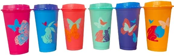 Photo 1 of 2022 Starbucks Easter Floral Hop Hot Cups Package of 6
