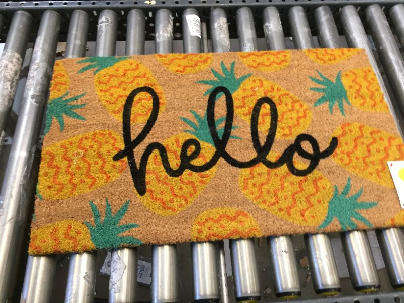 Photo 2 of 16x26 Hello Pineapples Doormat Yellow - Sun Squad