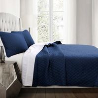 Photo 1 of 3pc Ava Diamond Oversized Cotton Quilt Set - Lush Décor FULL/QUEEN 

