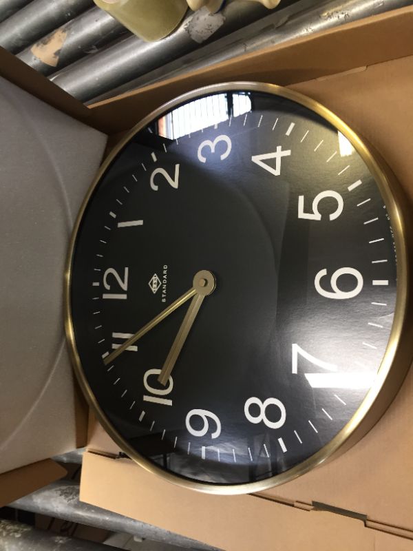 Photo 2 of 16 Metal Wall Clock Black - Threshold