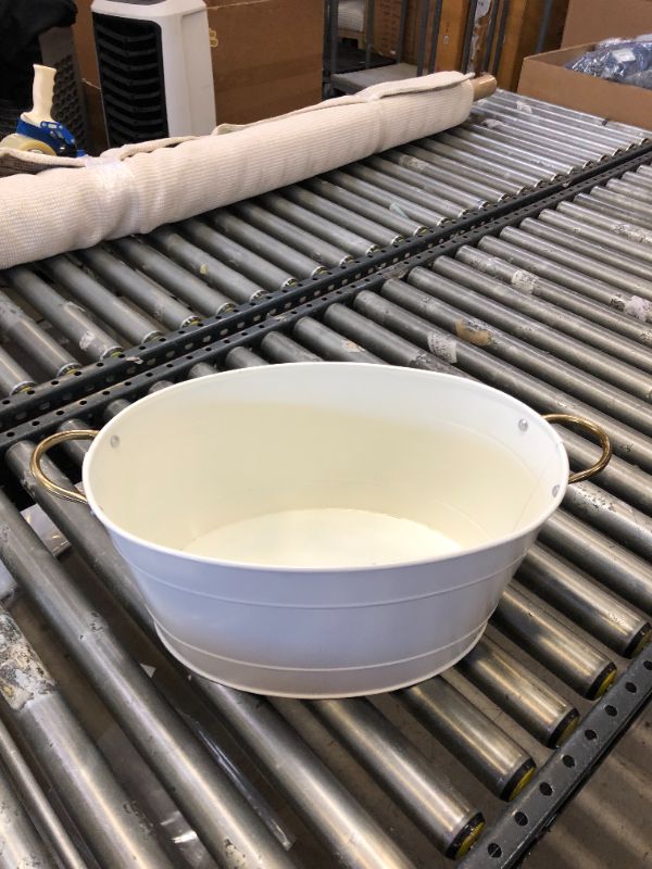 Photo 2 of 16L Steel Oval Beverage Tub White - Threshold™
