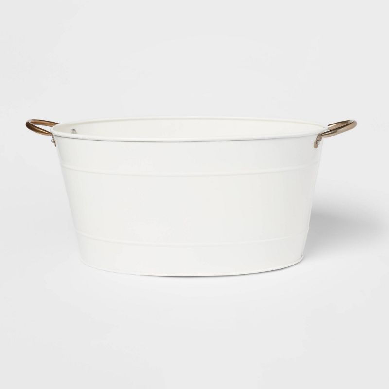 Photo 1 of 16L Steel Oval Beverage Tub White - Threshold™
