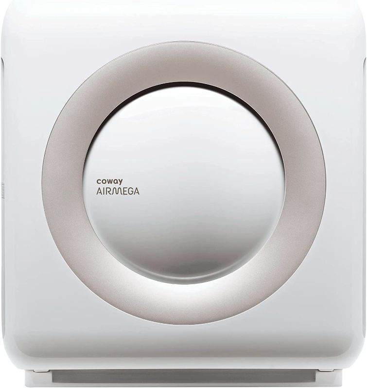 Photo 1 of Coway Airmega AP-1512HH(W) True HEPA Purifier with Air Quality Monitoring, Auto, Timer, Filter Indicator, and Eco Mode, 16.8 x 18.3 x 9.7, White
